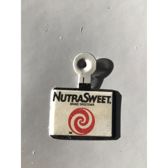 Vintage NUTRASWEET Sweetener  Metal Tab Pin Advertising Promotion - Picture 1 of 3